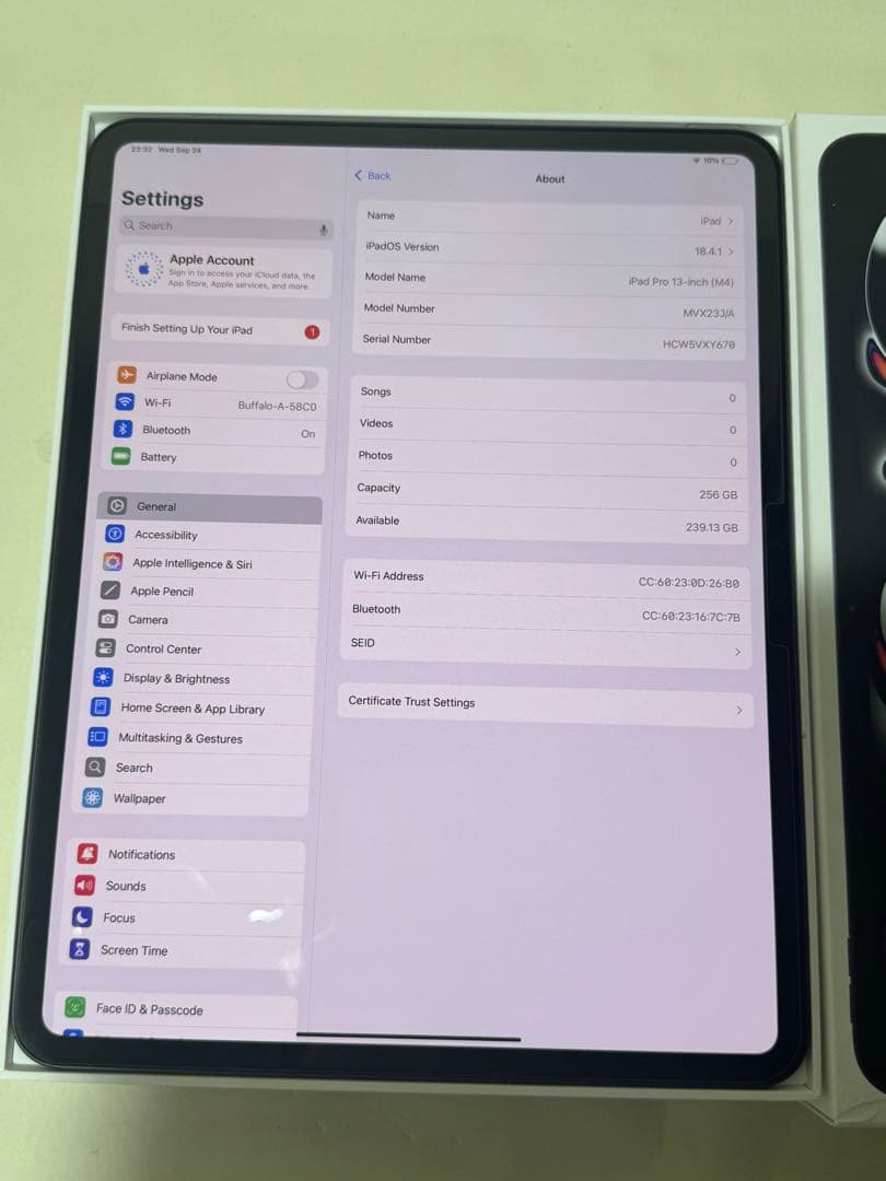 iPad Pro 13インチ MMWi-Fiモデル スペースグレイ256 GB