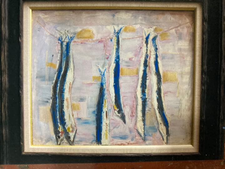 空飛ぶ画家、糸川裕志の静物画、油絵F６号額入り