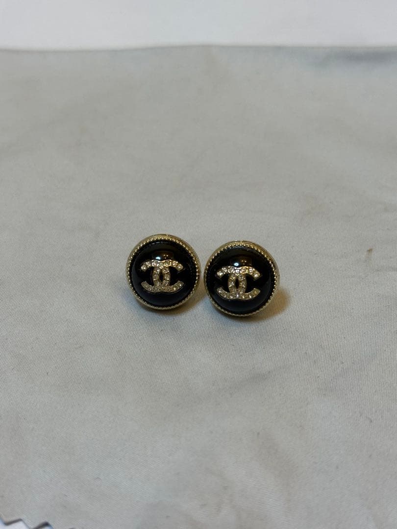 【正規品】CHANEL ココマーク ブラックピアス