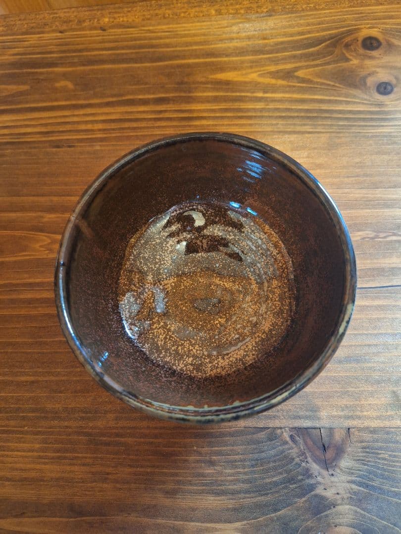 天目茶碗　赤茶　 抹茶碗　茶道具　お碗　飴釉　陶器　器　茶器　茶道　作家不明