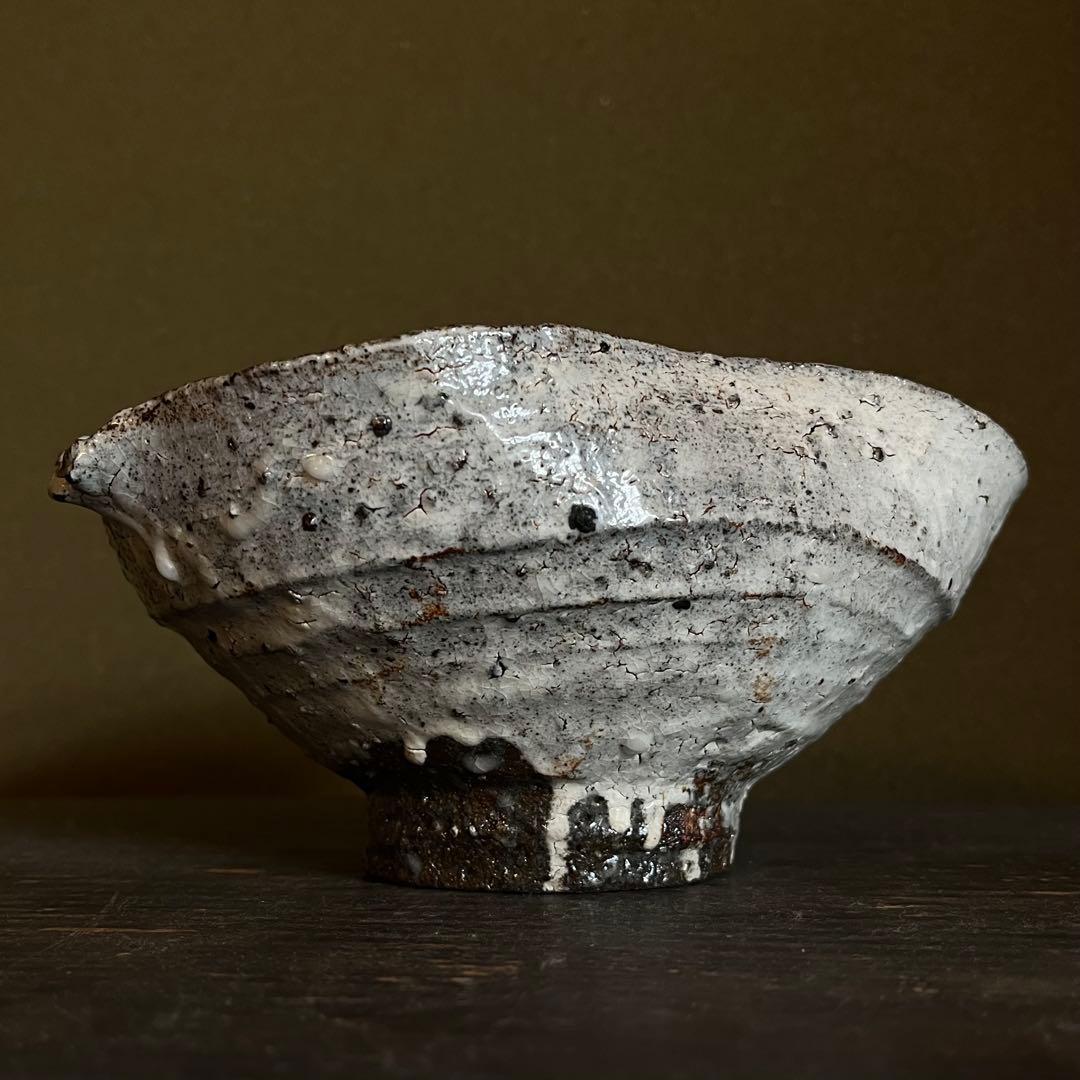 中川自然坊　粉引唐津擂鉢　共箱・栞（検:森岡成好　中里隆　水谷渉）