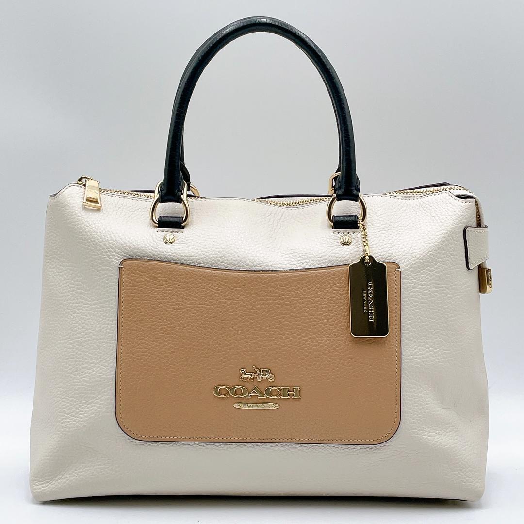 極美品 COACH 2WAYバッグ エマ サッチェル ショルダー 　f425