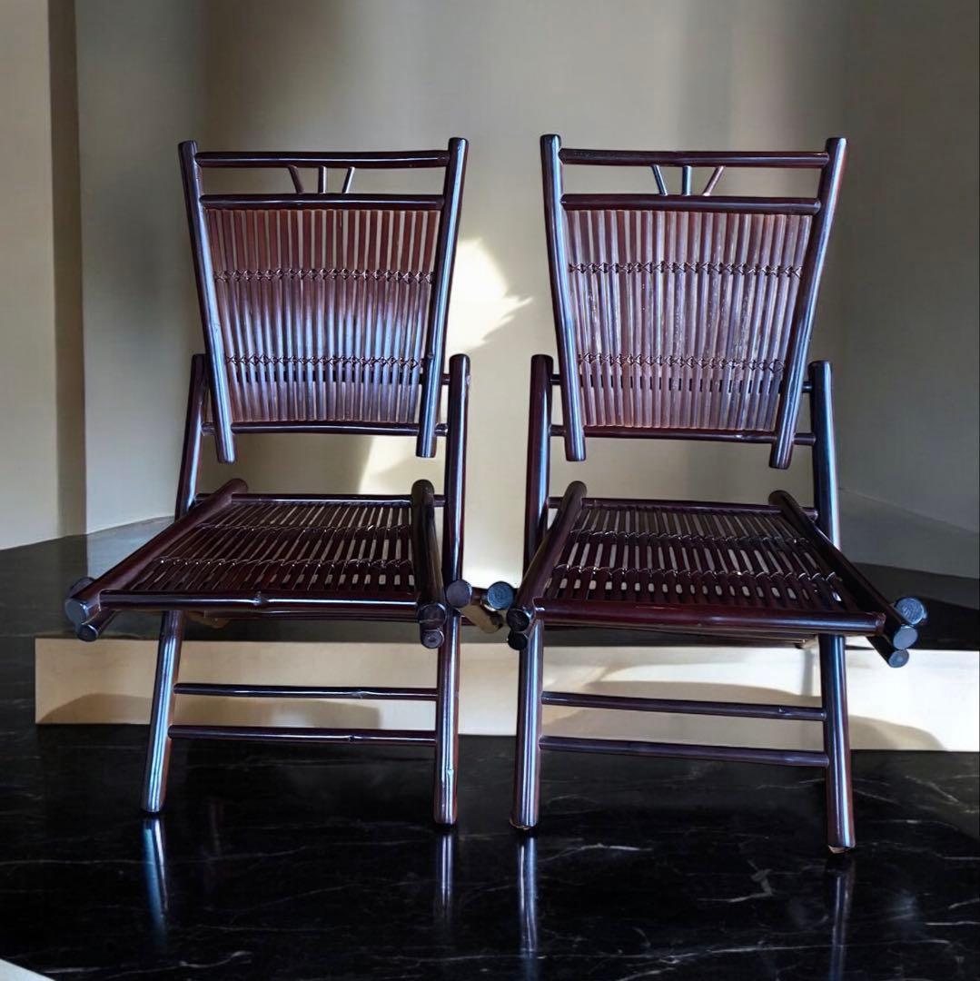 2脚セット★バンブーチェア　竹製の椅子　和室、洋室、アジアン、どんな部屋にも