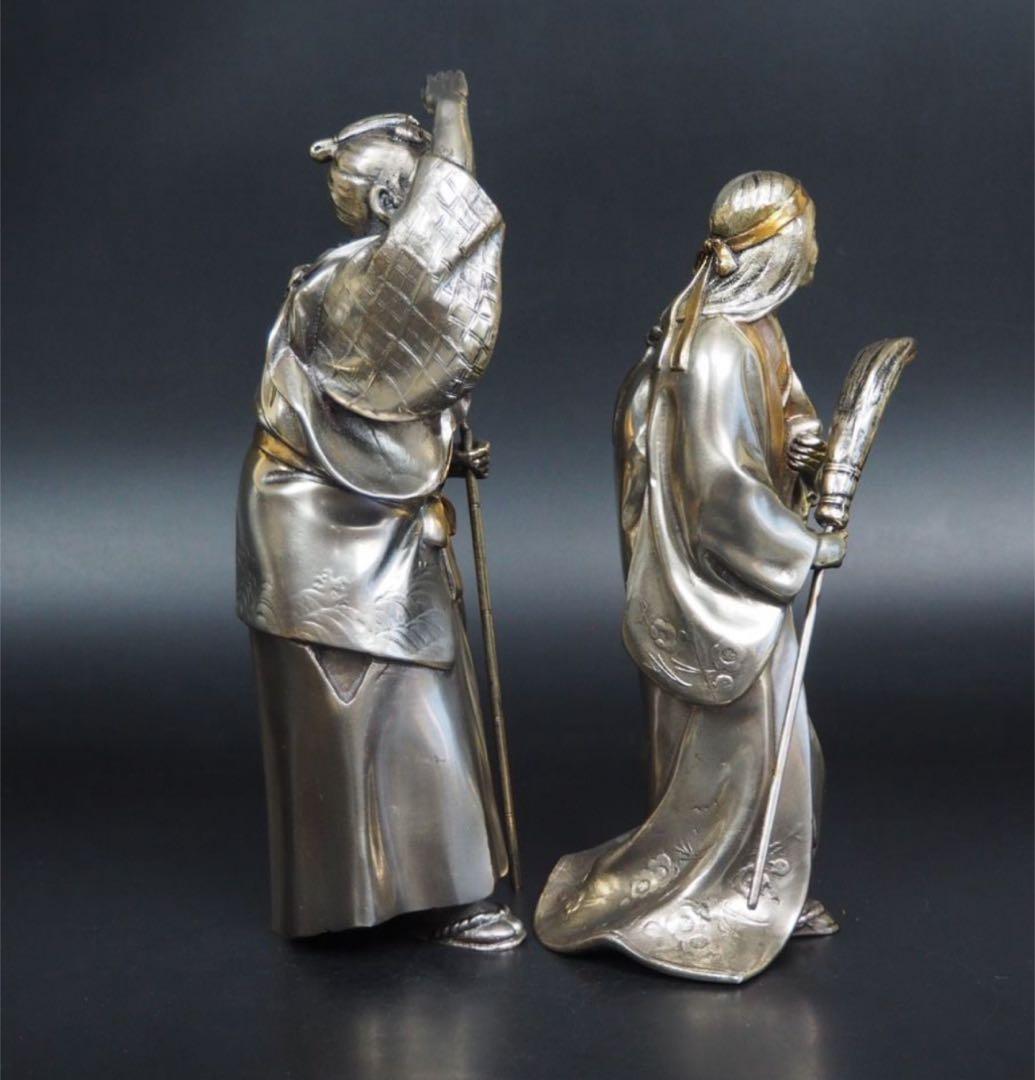 送料無料　銅製高砂置物　夫婦円満、長寿　縁起物