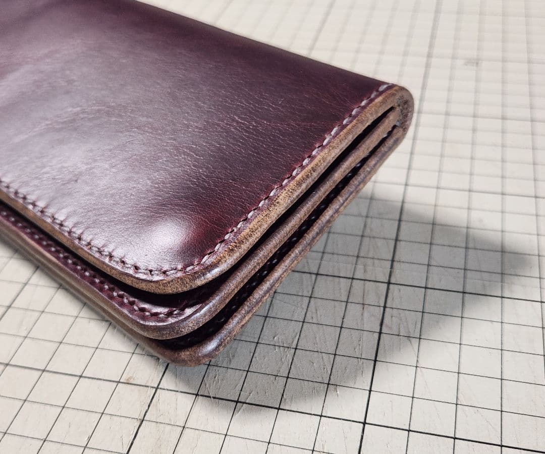 茶*4様 【OUTLET】　ホーウィン　クロムエクセル　ロングウォレット　バーガ