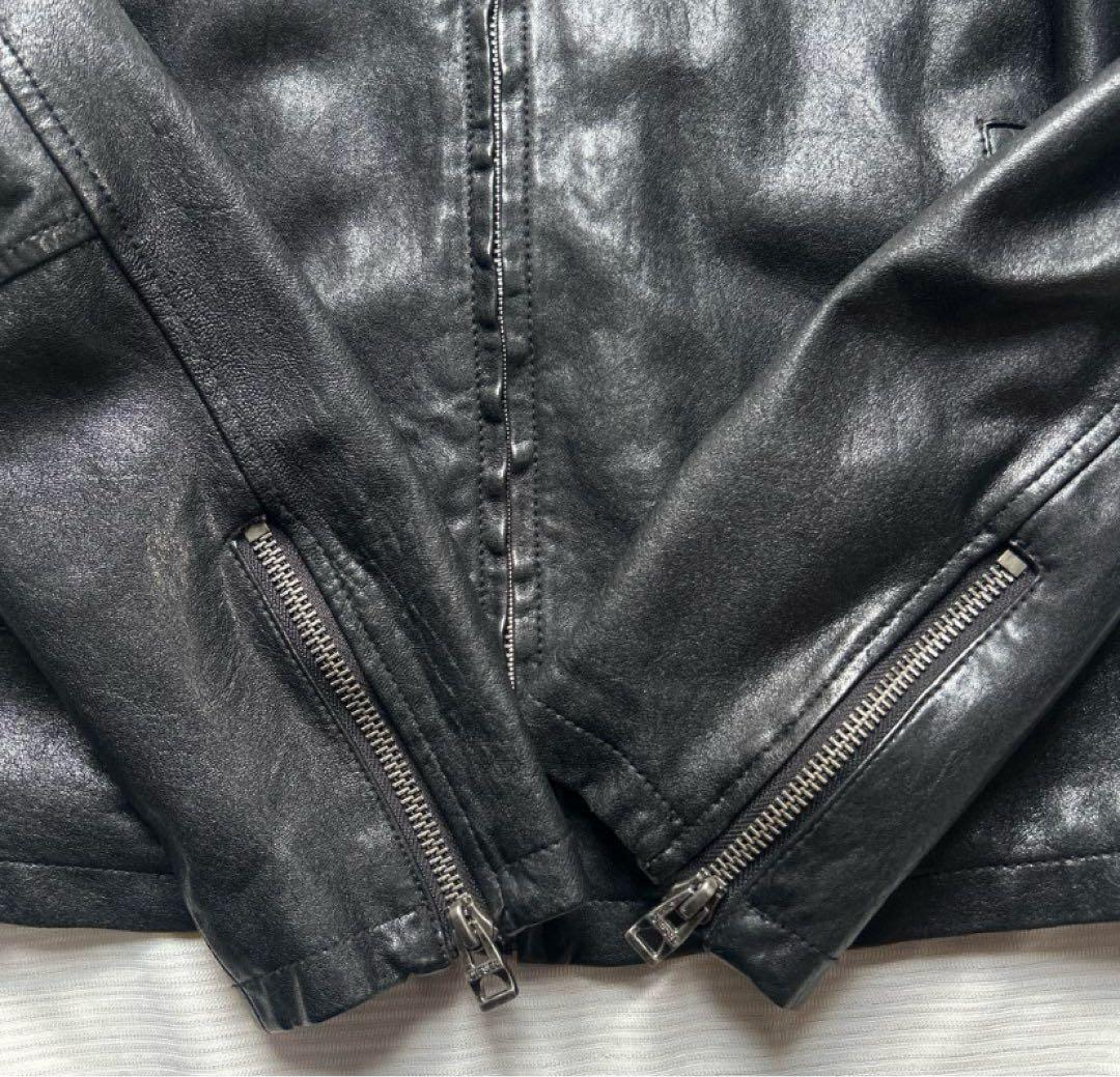 90s Dieselシングルライダース レザージャケット 羊革 size L
