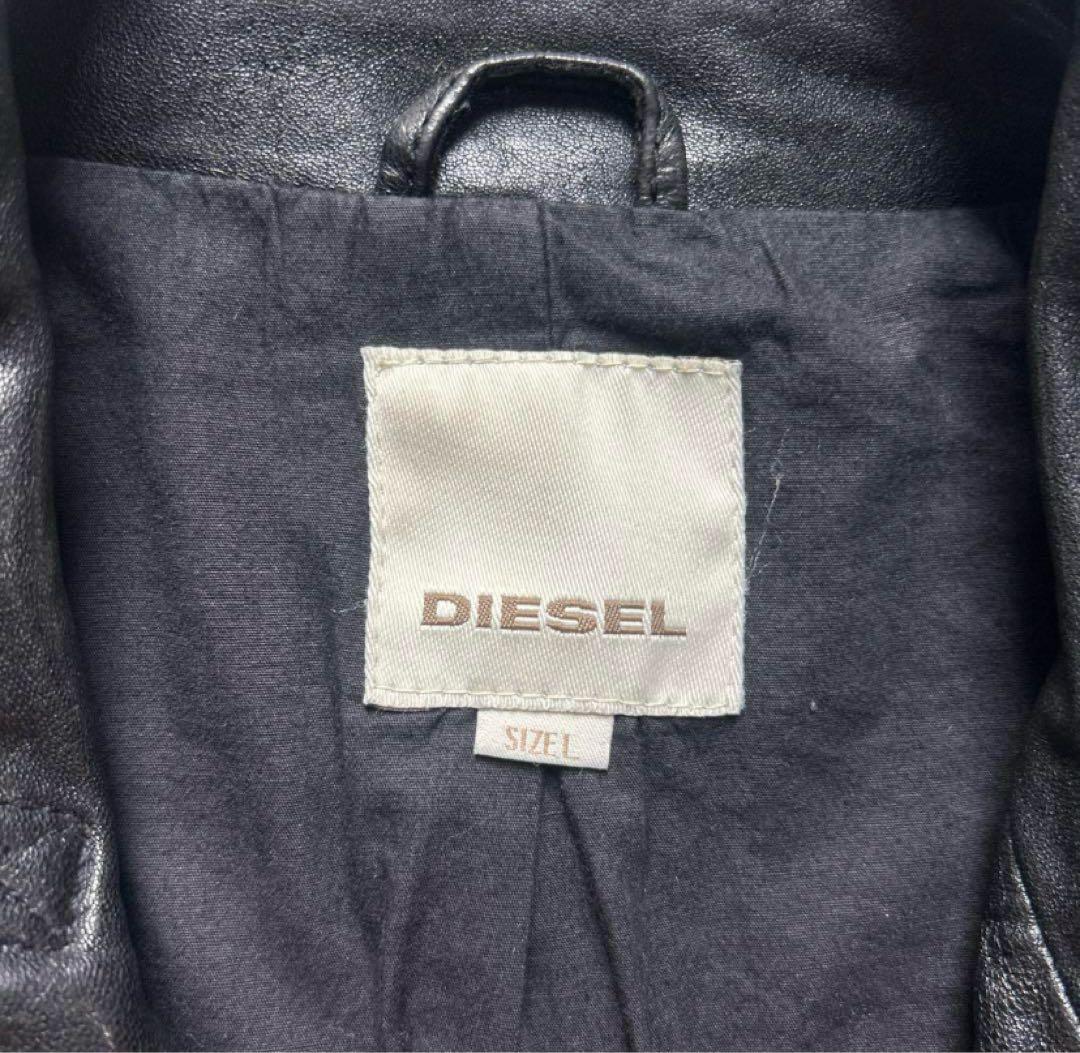 90s Dieselシングルライダース レザージャケット 羊革 size L