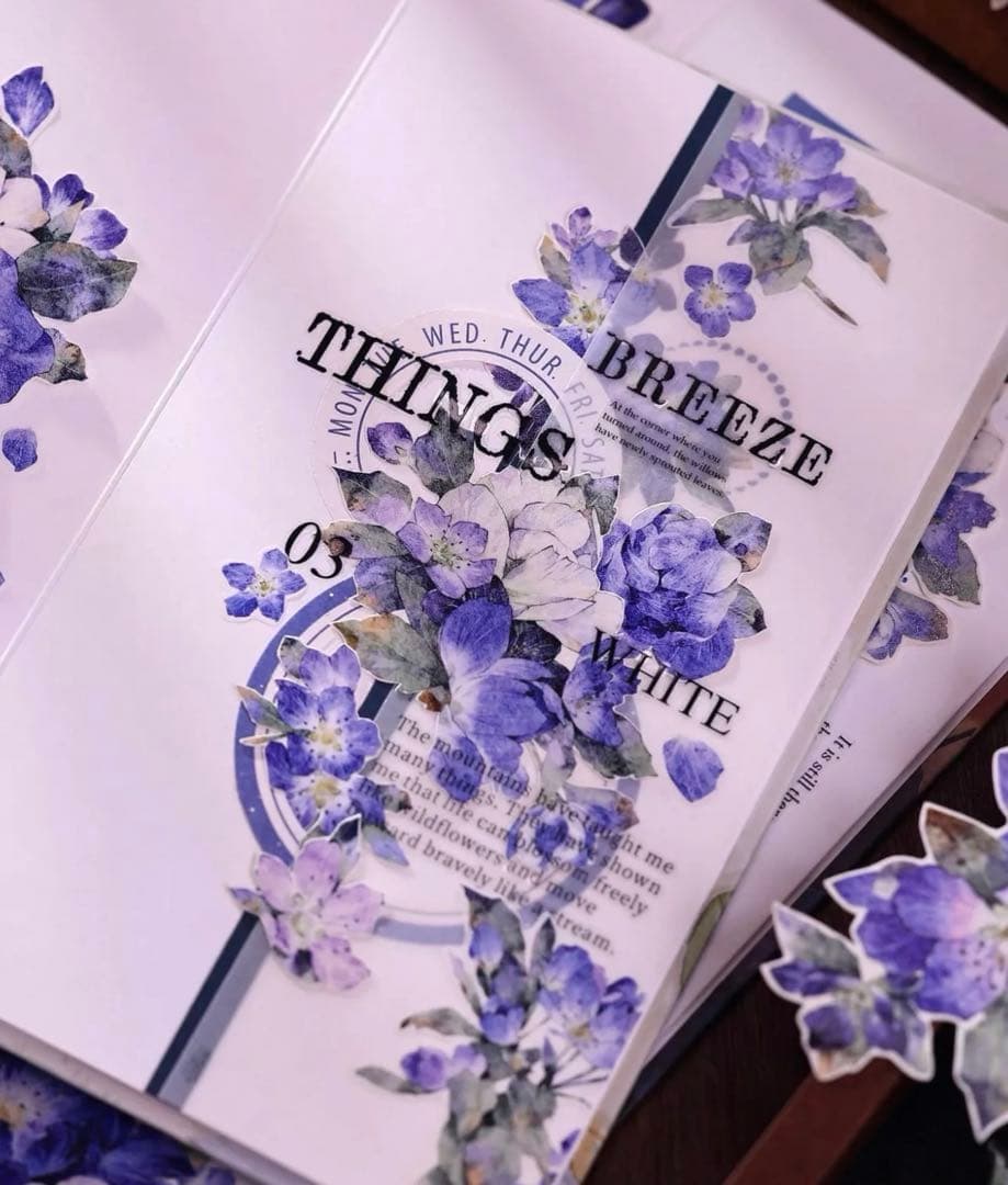 贝壳光 澜屿 ダイカット加工 5.5cm×6m 海外マステ　花