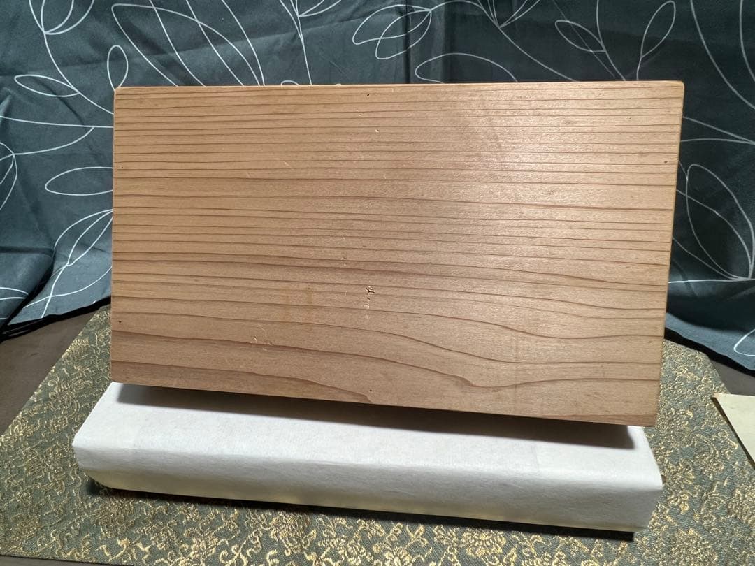 菊絵手付莨盆 煙草盆 干菓子盆 秋草絵 木製 茶道具