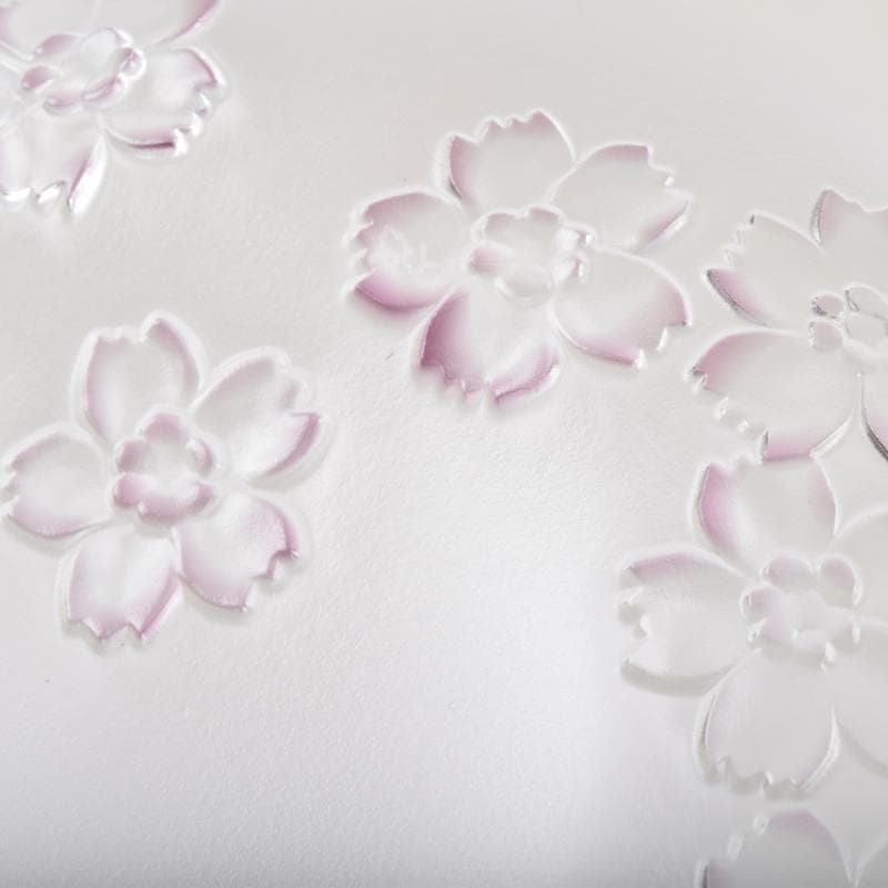 ガラス工芸　荒木良忠作　桜刻　皿　共布共箱　C　9100