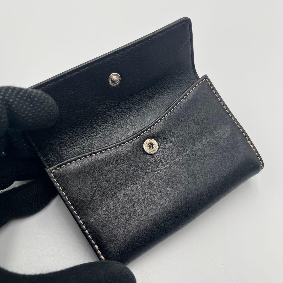 希少 コーチ 三つ折り財布 ソーホー ブラック コンパクトウォレット ベルト