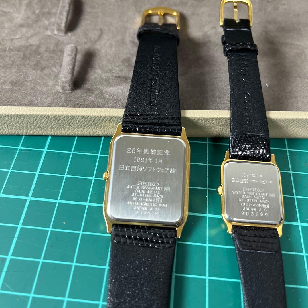 (h) セイコー　クォーツ腕時計 ペア　ゴールド　5E31・7321 訳あり