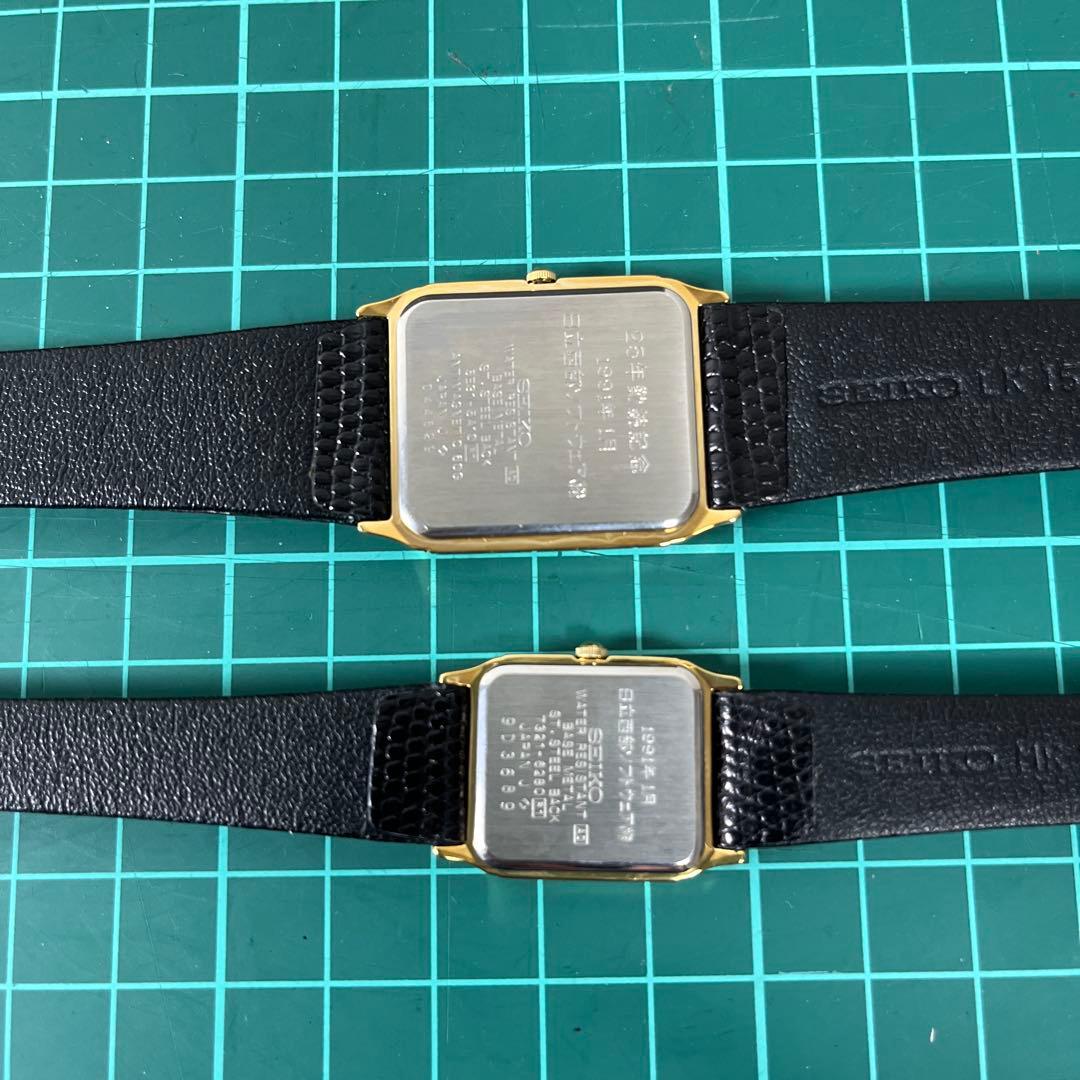 (h) セイコー　クォーツ腕時計 ペア　ゴールド　5E31・7321 訳あり