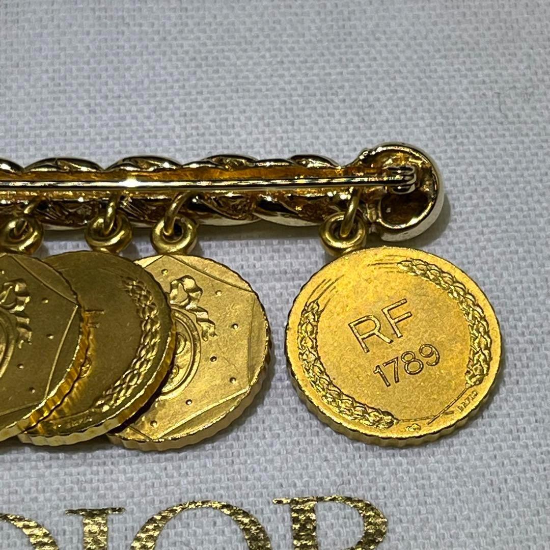 【極美品】クリスチャンディオール　ブローチ　　ゴールド　ビンテージ