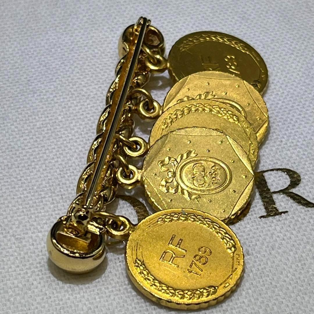 【極美品】クリスチャンディオール　ブローチ　　ゴールド　ビンテージ