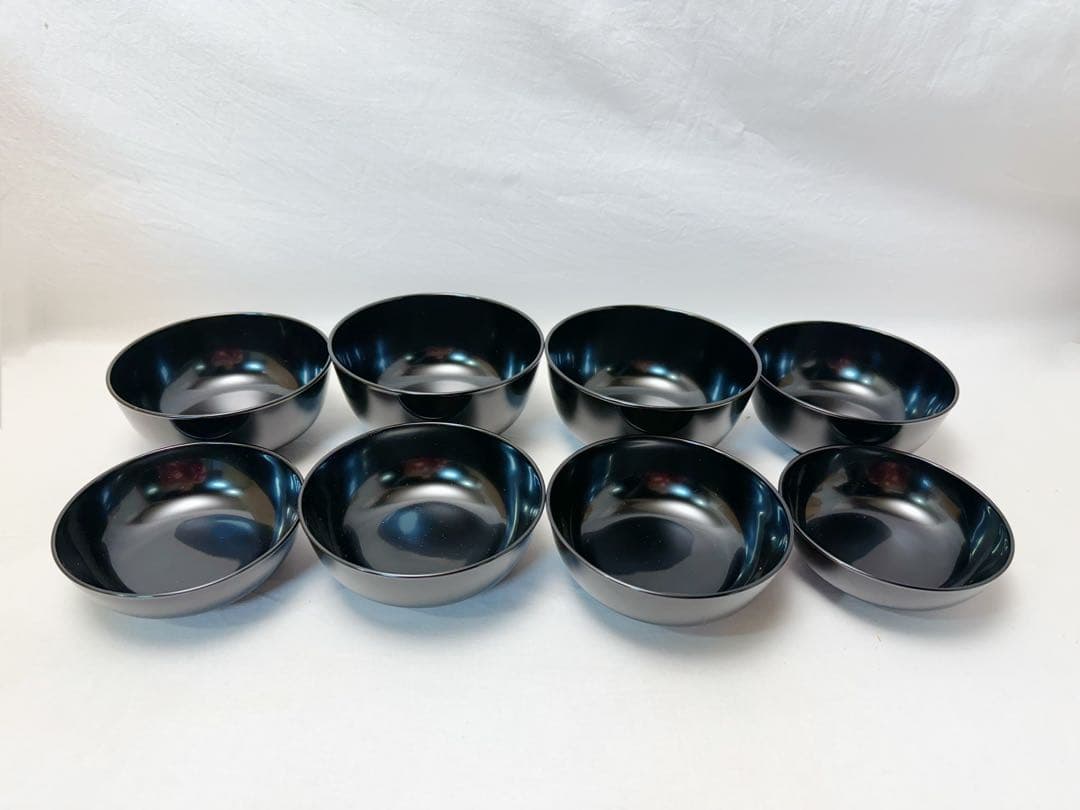 未使用 懐石道具 黒塗 四つ椀 小丸椀 2客揃 汁椀