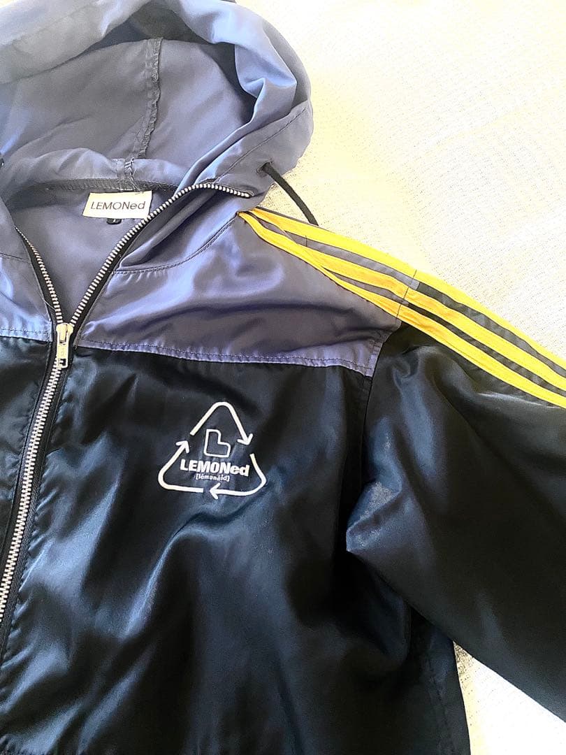 LEMONed フード付きジャケット 黒/グレー/黄色