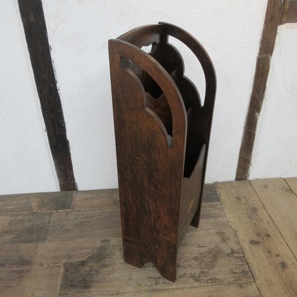イギリス アンティーク 家具 マガジンラック 新聞/雑誌/楽譜入れ 6091e