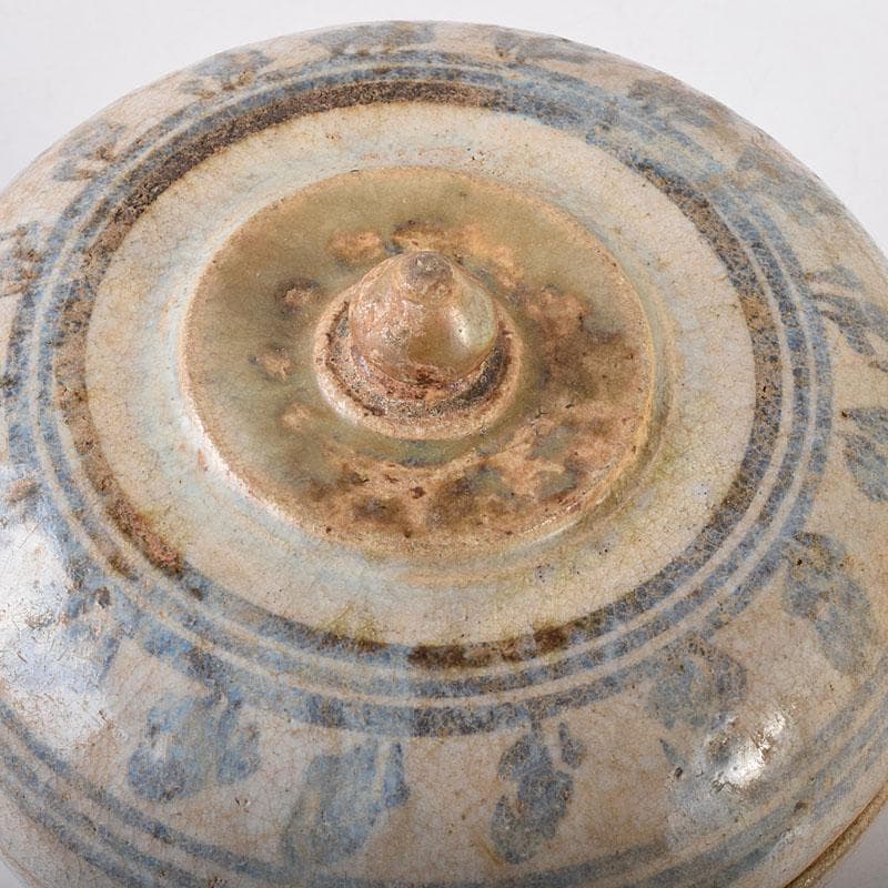 タイ古陶磁　スンコロク　宋胡録　蓋物　三彩亭　硲伊之助極め箱　M　R7936