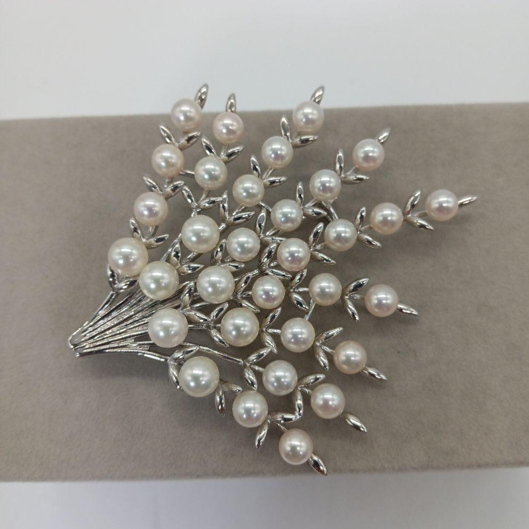 1-1893【美品】アコヤ ベビーパール SILVER ブローチ レディース