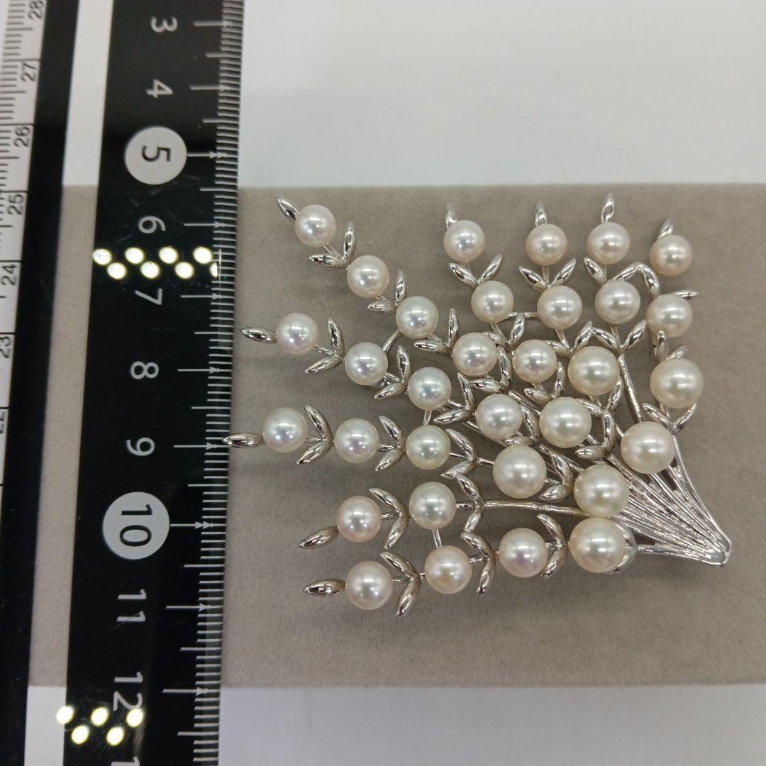1-1893【美品】アコヤ ベビーパール SILVER ブローチ レディース