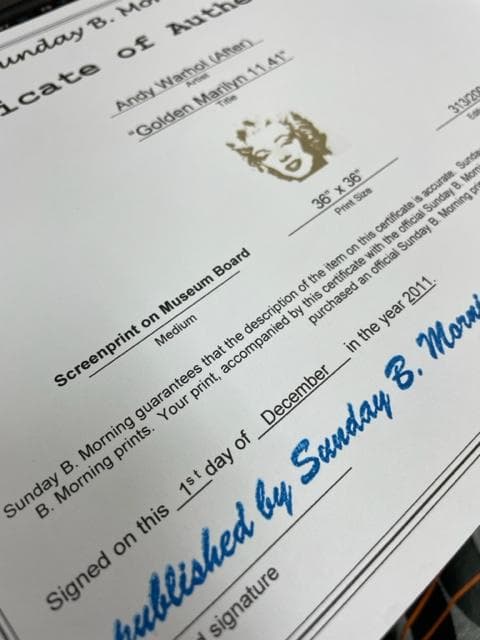 額装済/Sunday B Morning ゴールデンマリリン　限定2000枚