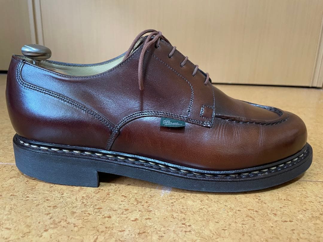 パラブーツ　シャンボード　カフェ　UK8.5 シューツリー付き　良革質