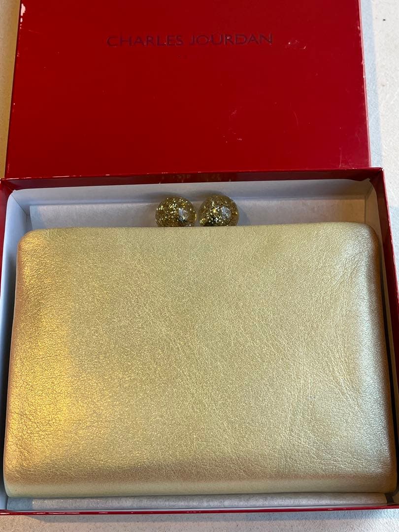【新品未使用】CHARLES JOURDAN ゴールド　がま口　ケース