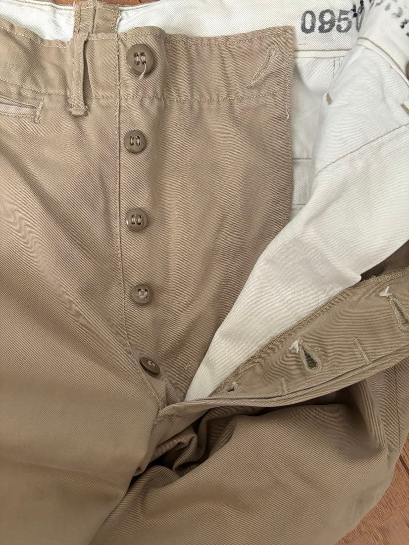 US ARMY M-43 チノパン 40s 軍パン ヴィンテージ ガスフラップ