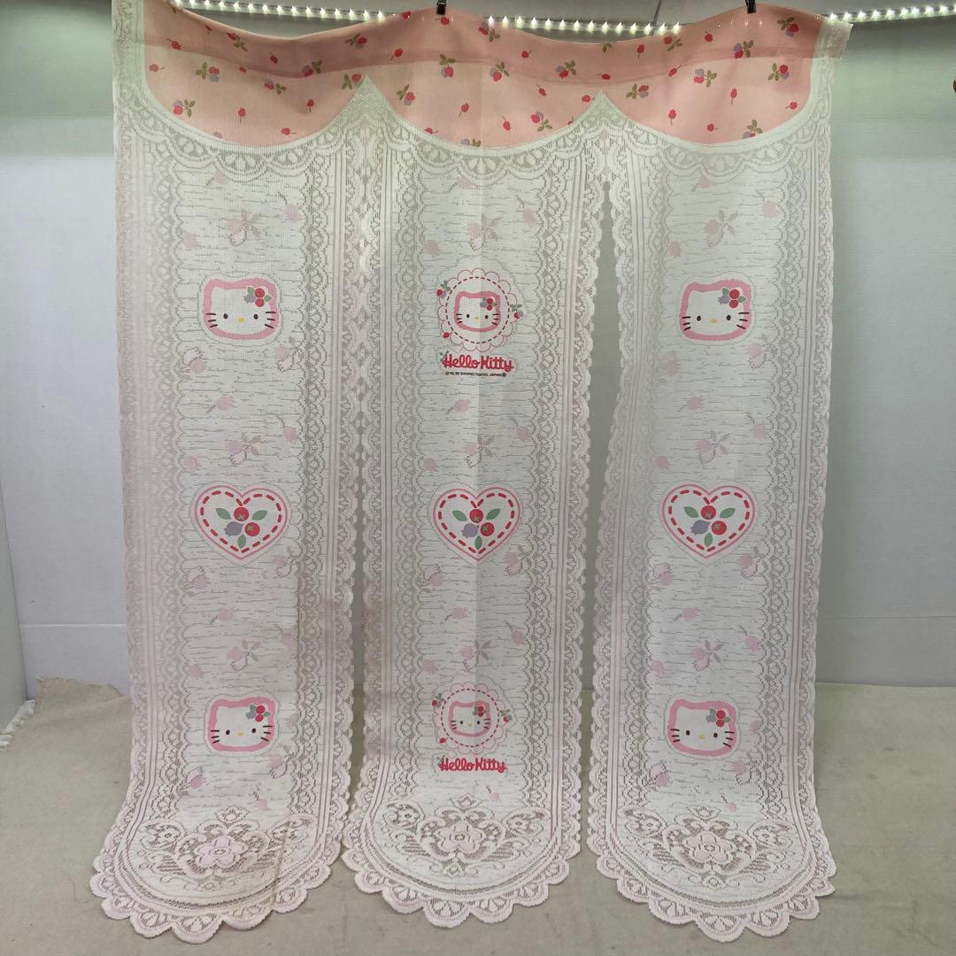 【希少★1999年製】ハローキティ　のれん　カフェカーテン　レース　サンリオ