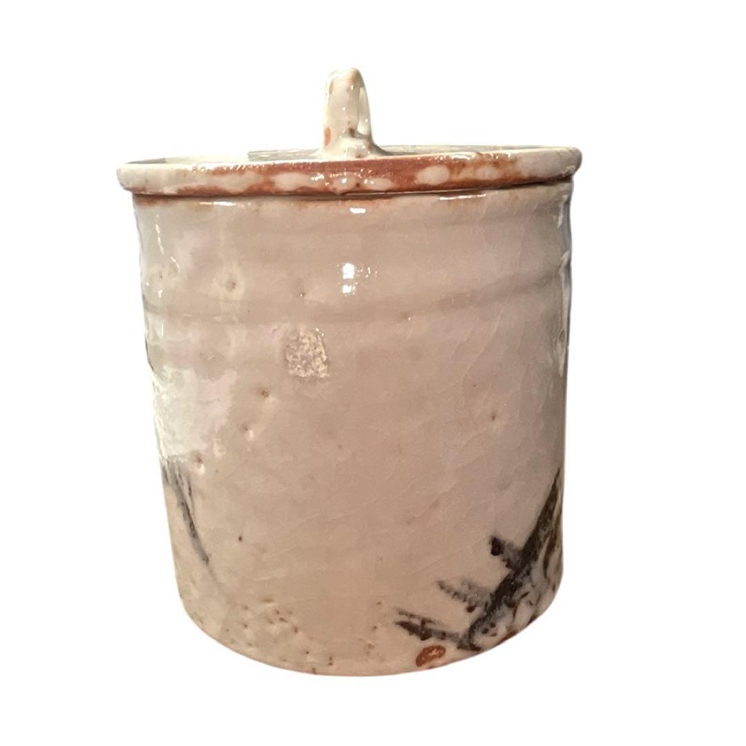 志野焼 水指 水埜古麦 作 共箱付き 茶道具