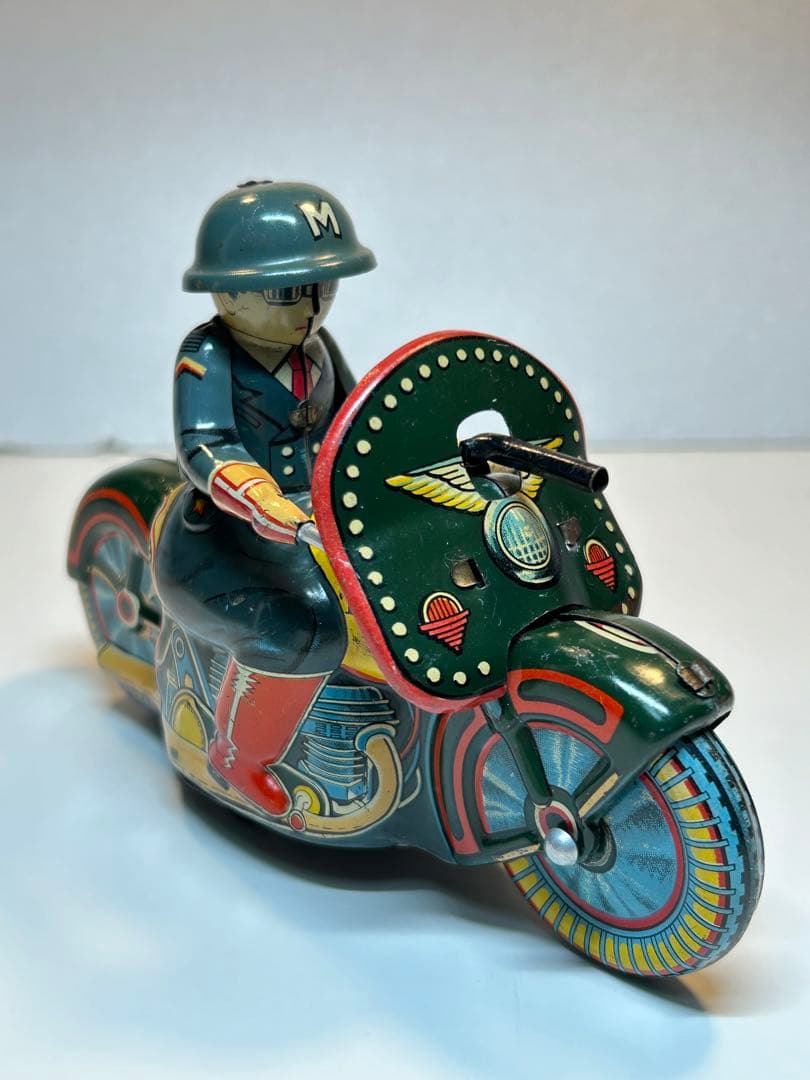 当時物 ブリキ 1950s タイヨー社製 ミリタリーバイク トミカ 大盛屋