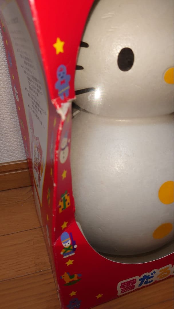 当時物ハローキティ　雪だるま マフラー パース付リストバンド フリース帽子