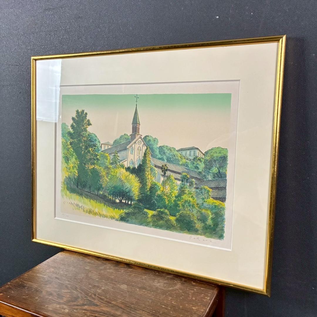 美品 中根寛 石版画集「塔の四季」リトグラフ 直筆サイン入り 全5枚揃 額縁付属