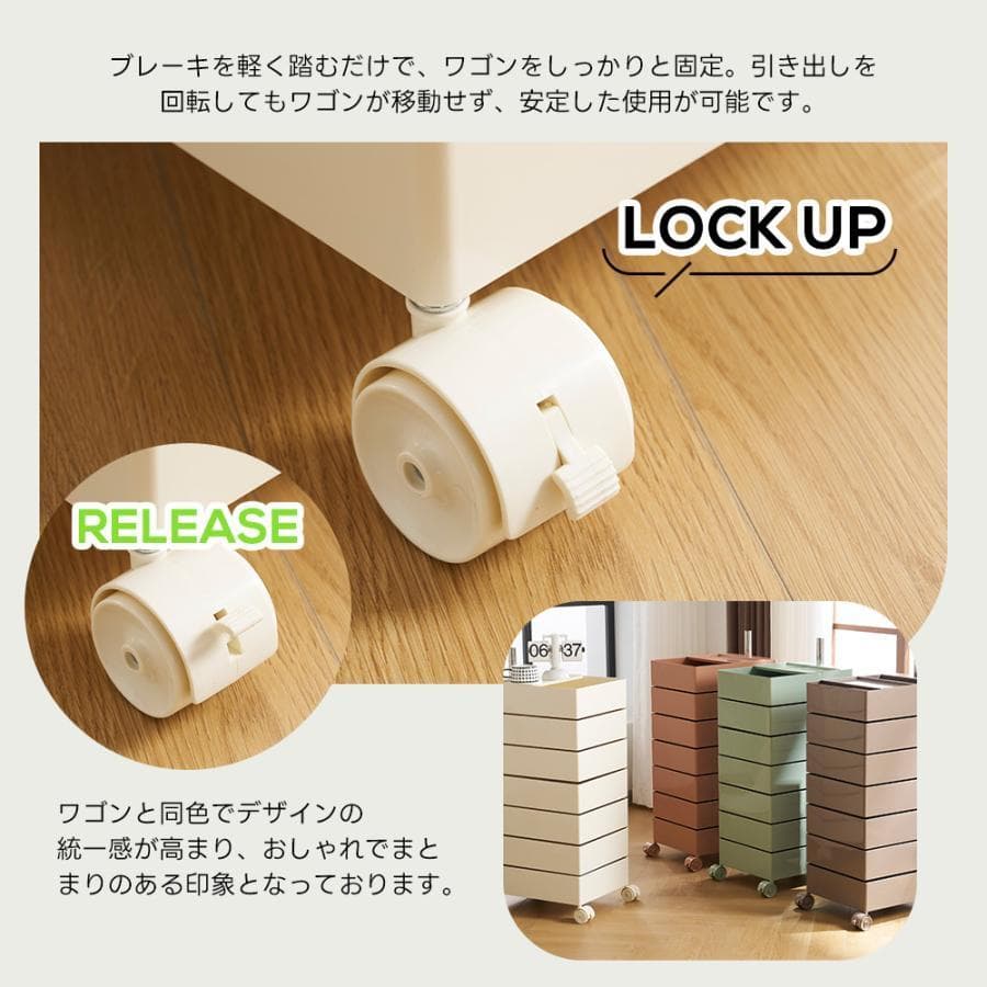 デスクワゴン サイドワゴン キッチン収納 キャビネット 1326-170