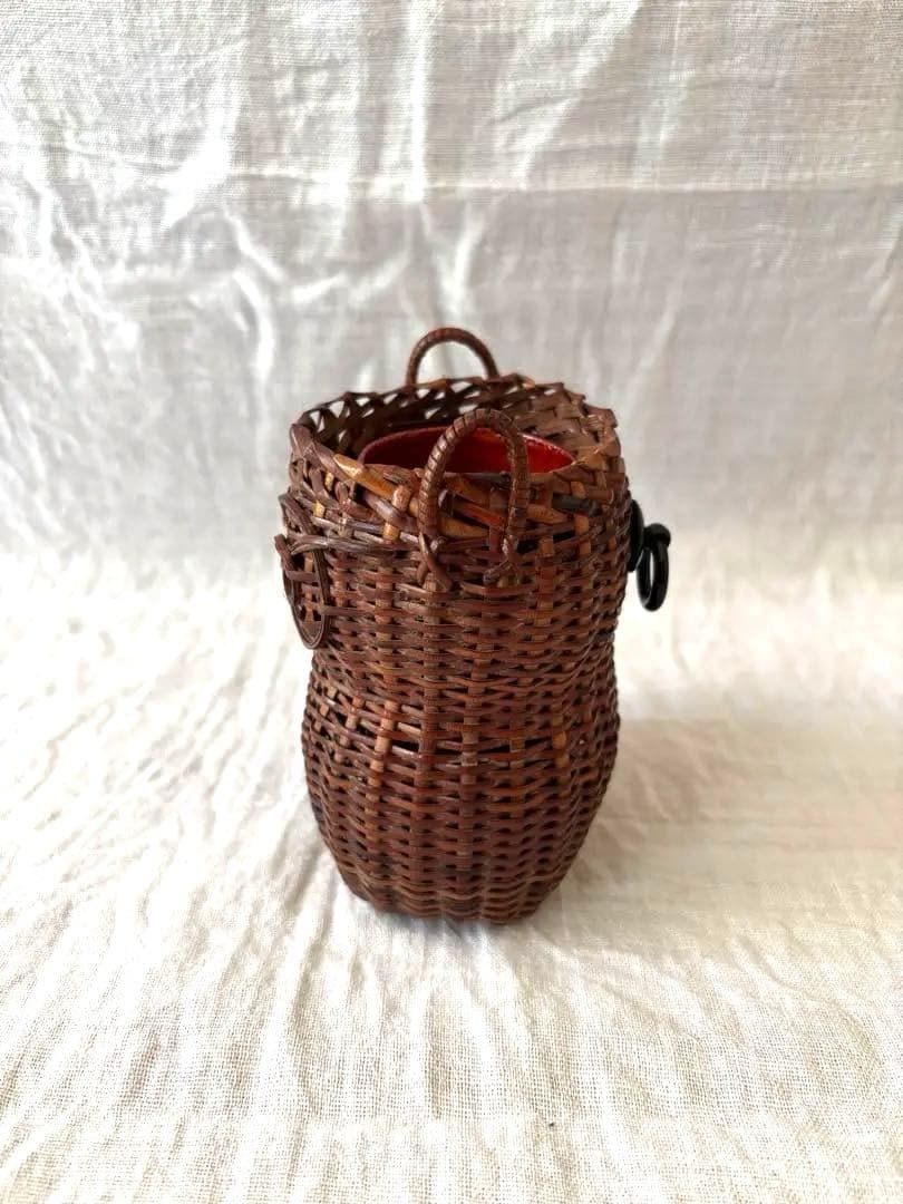 池田泰助　籠花入　みみずく