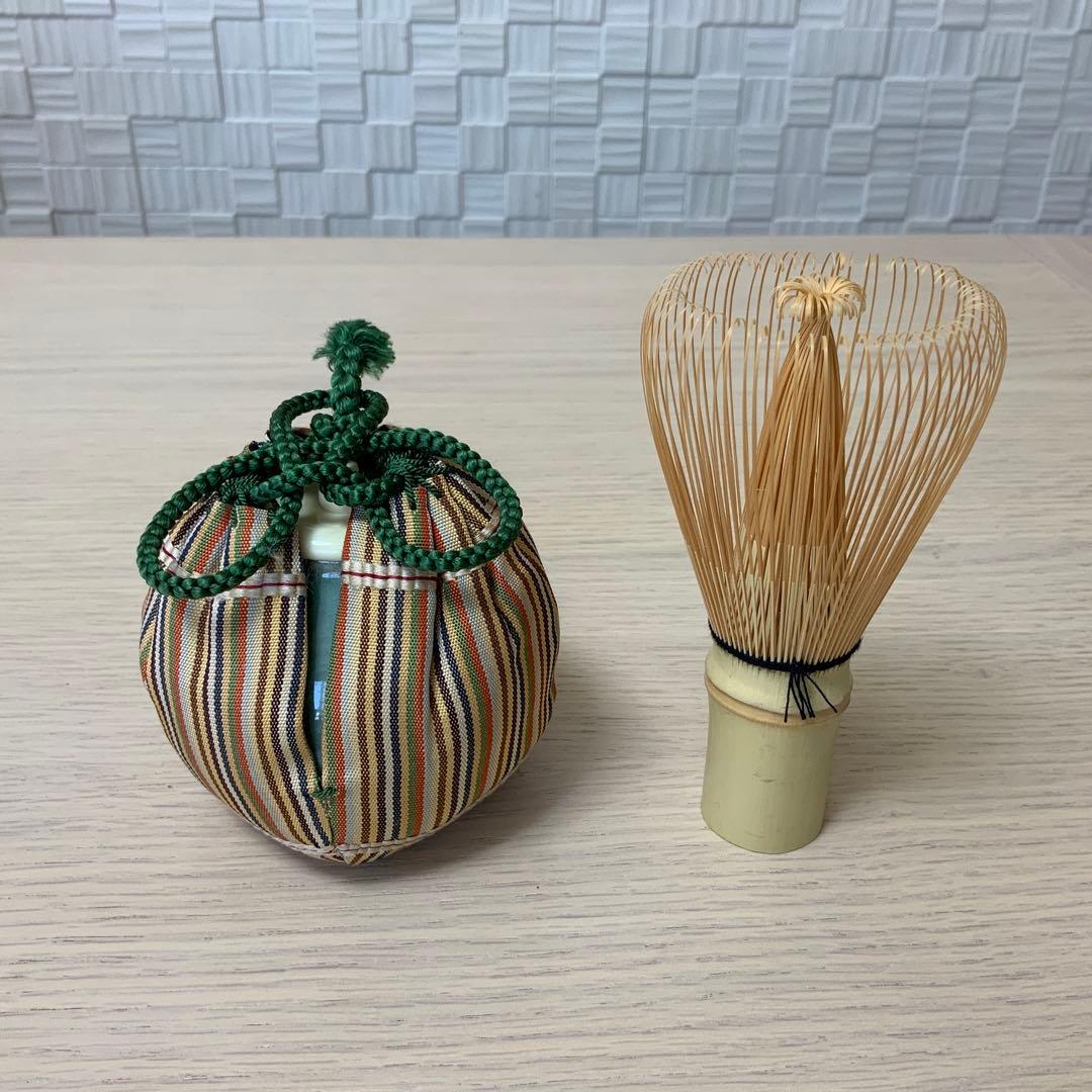 茶道具 青磁 茶入れ 名物裂 十色間道 茄子茶入れ