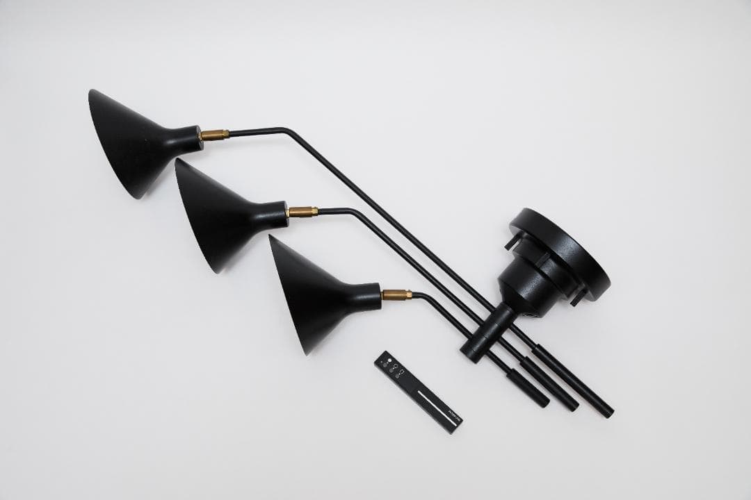 リモコン式 可動型3灯式シーリングスポット　ブラック