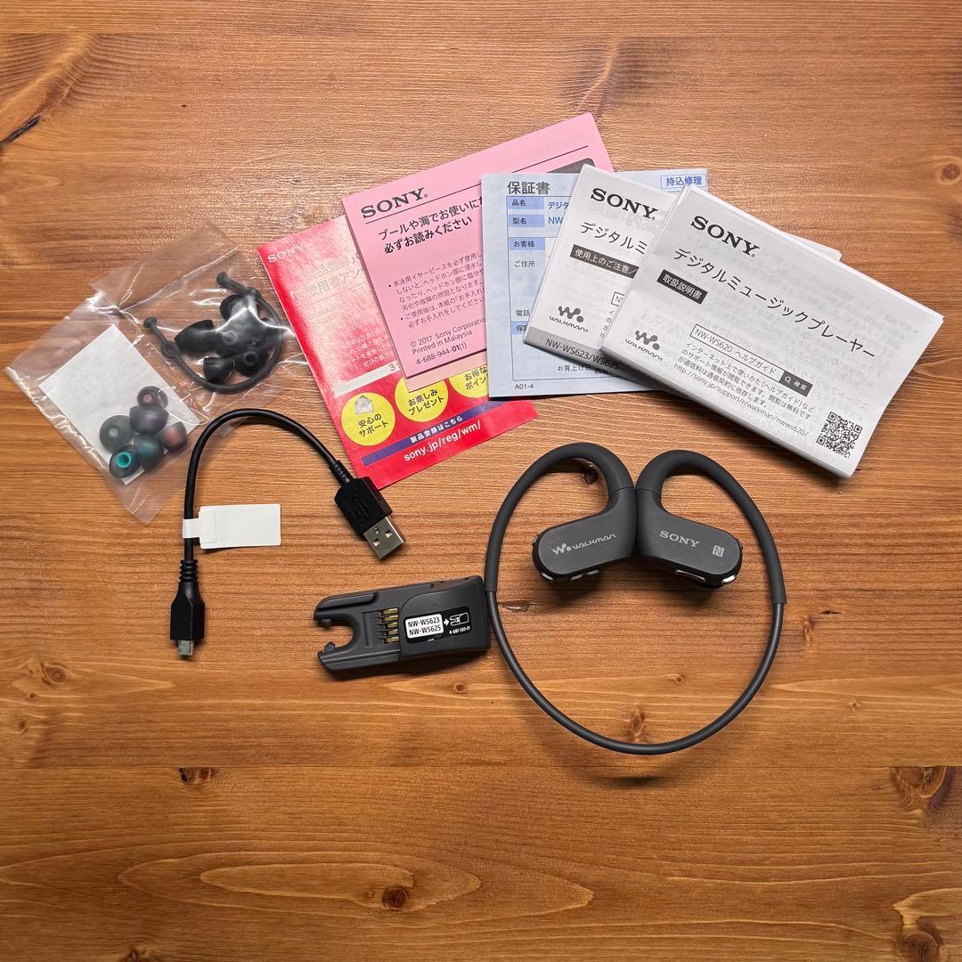 ソニー ヘッドホン一体型ウォークマン NW-WS623 ブラック