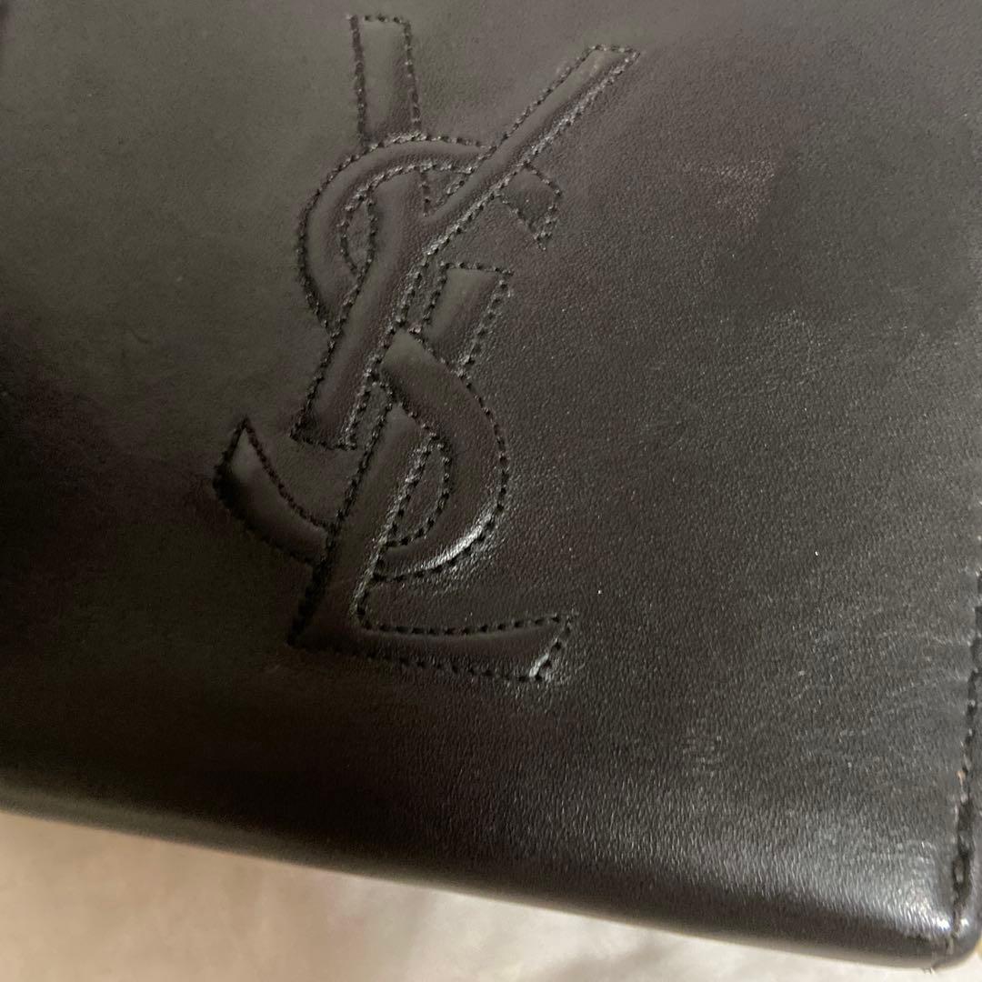 週末限定お値段　イヴサンローラン　2つ折り財布ダークブラウン