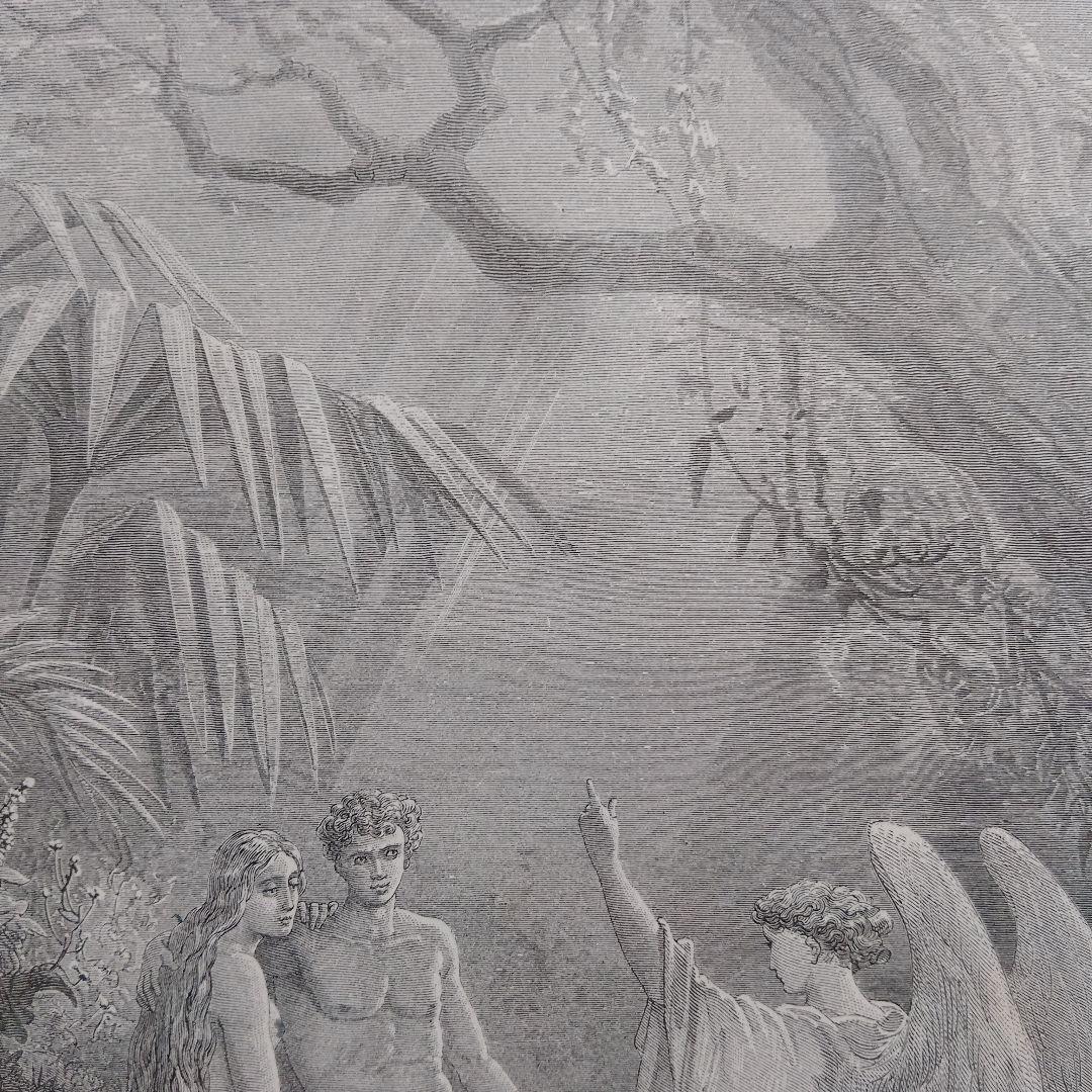 ギュスターヴ ドレ　木口木版『天使ラファエルとの会議』1800年代後半制作