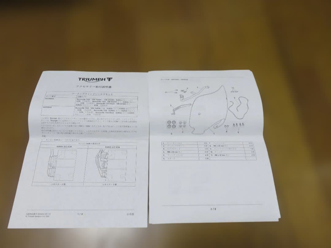 TRIUMPH バイク用ウィンドシールドセット