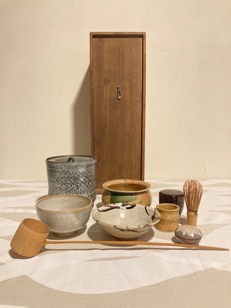 【希少】桐短冊箱入り10点 茶道具セット　宝寿 花山 大塩昭山