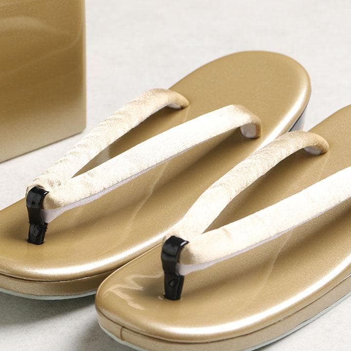 【新品】草履バッグセット 草履26cm (金茶&黒)　03094