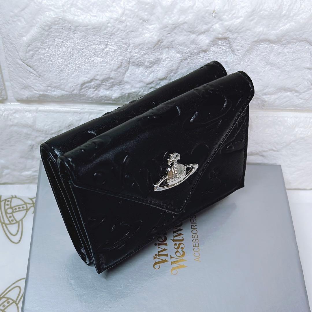 Vivienne Westwood 3つ折り財布 ブラック マット