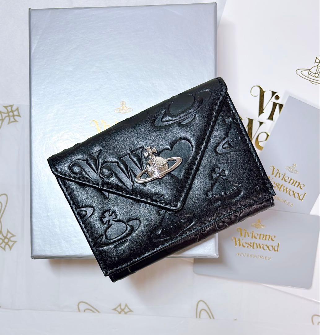 Vivienne Westwood 3つ折り財布 ブラック マット