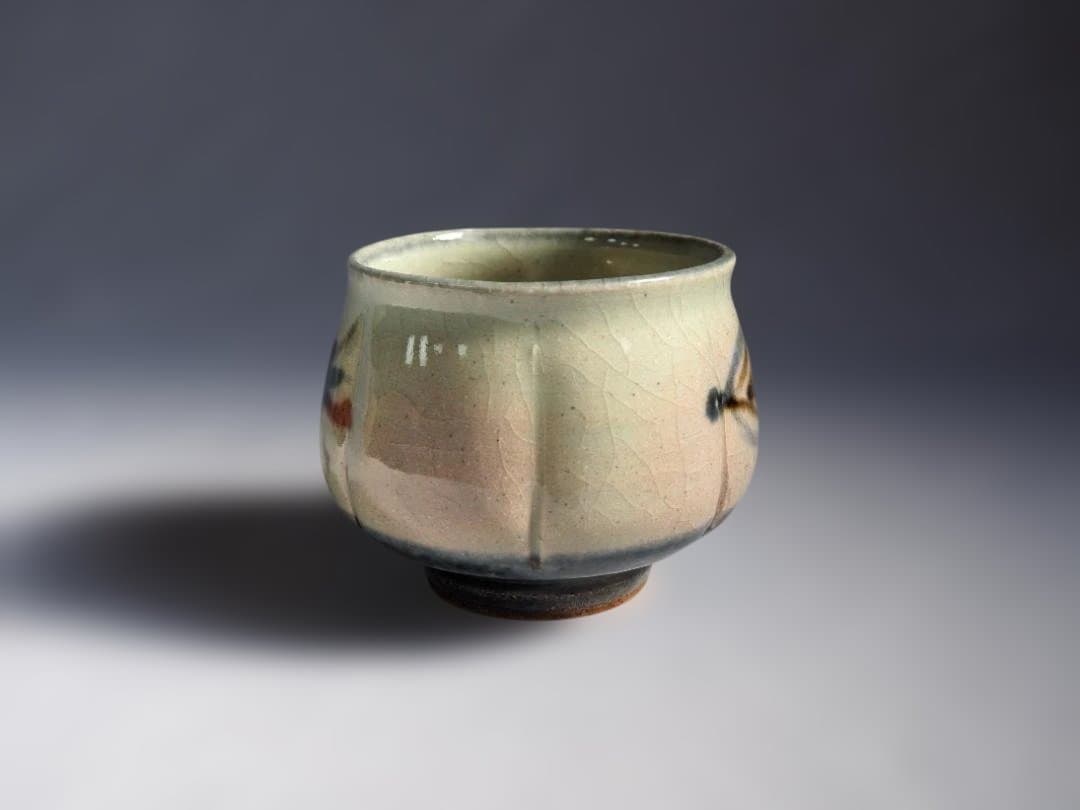 河井武一造『瓜形茶碗』（共箱）＊河井寛次郎甥