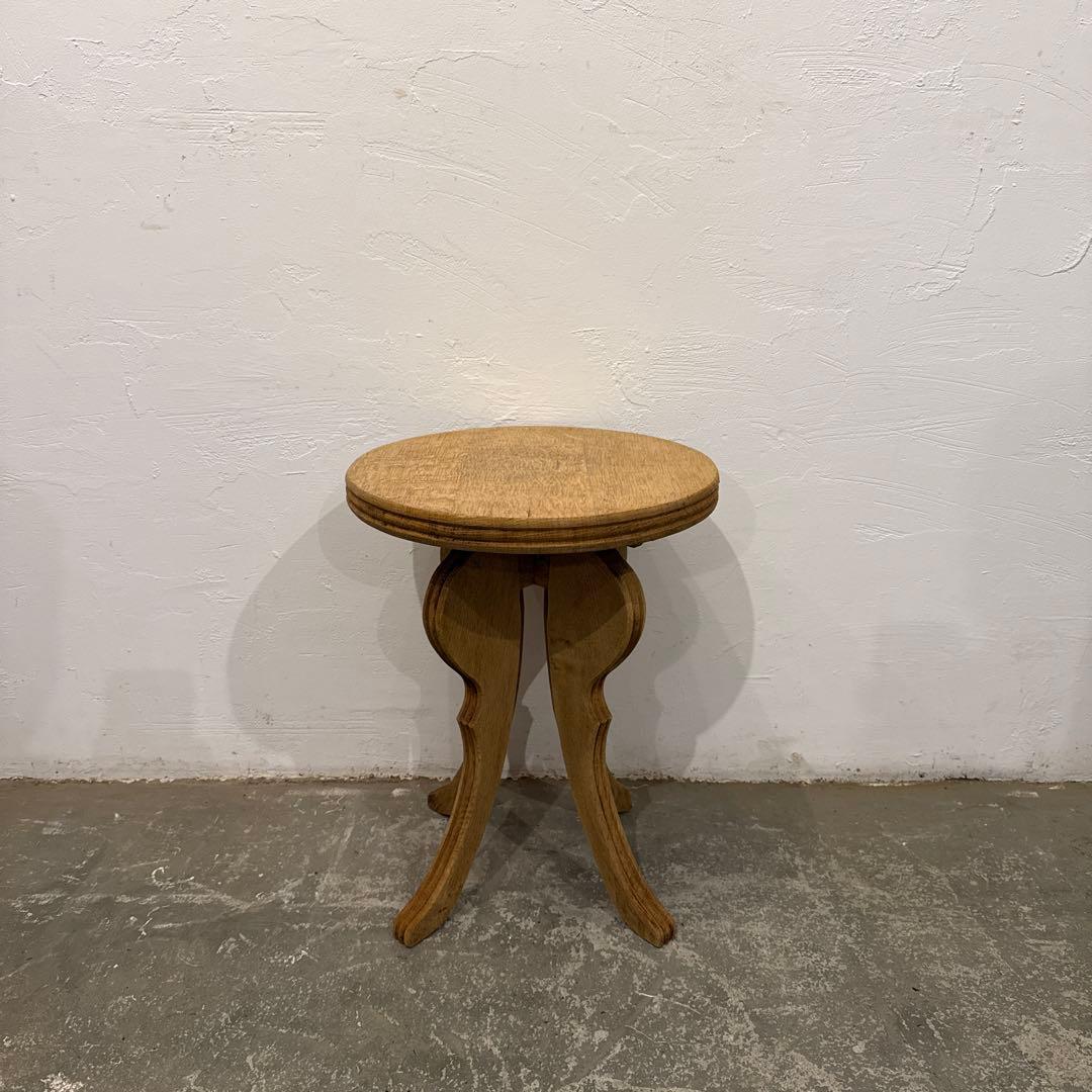 ヴィンテージ　サイドテーブル　剥離　ラウンド　花台