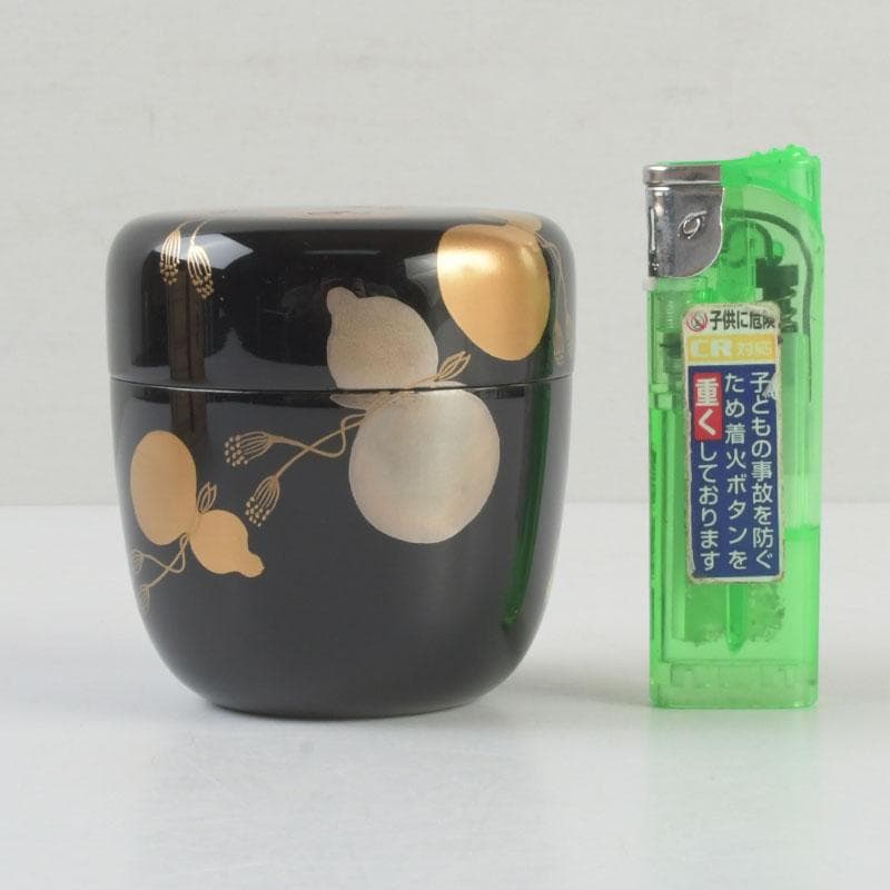 茶道具　加藤一衛造　瓢箪蒔絵　棗　共箱　V　9551