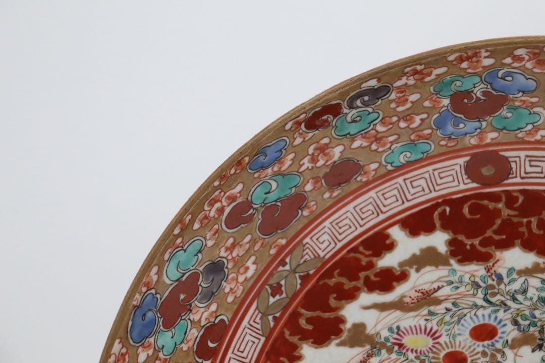 江戸　九谷焼　大皿　鶏　送料込み250506